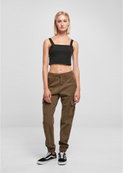 Дамски панталон в цвят маслина Urban Classics Ladies Pants Дамски панталон в цвят маслина Urban Classics Ladies Pants