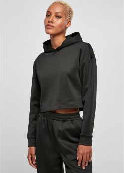 Дамски къс суичър с качулка в черен цвят Urban Classics Scuba Hoody Дамски къс суичър с качулка в черен цвят Urban Classics Scuba Hoody