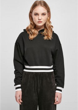 Дамски къс суичър с качулка в черен цвят Urban Classics Hoody Дамски къс суичър с качулка в черен цвят Urban Classics Hoody
