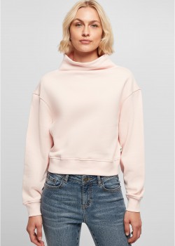 Дамски суичър с висока яка в светлорозов цвят Urban Classics  Дамски суичър с висока яка в светлорозов цвят Urban Classics