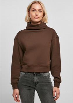 Дамски суичър с висока яка в кафяв цвят Urban Classics  Дамски суичър с висока яка в кафяв цвят Urban Classics