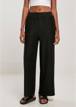 Дамски широк панталон в черен цвят Urban Classics Terry Pants  Дамски широк панталон в черен цвят Urban Classics Terry Pants