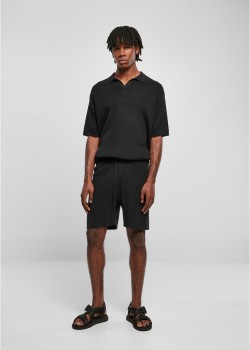 Мъжки къси панталони в черен цвят Urban Classics Ribbed Shorts Мъжки къси панталони в черен цвят Urban Classics Ribbed Shorts