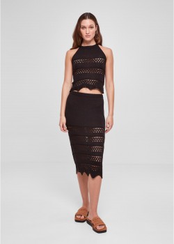 Дамска плетена пола в черен цвят Urban Classics Ladies Knit Skirt Дамска плетена пола в черен цвят Urban Classics Ladies Knit Skirt
