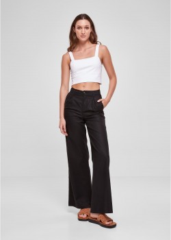 Дамски дълъг ленен панталон в черен цвят Urban Classics Linen Pants Дамски дълъг ленен панталон в черен цвят Urban Classics Linen Pants