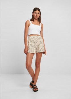 Дамски къси панталони в цвят екрю Urban Classics Ladies AOP Shorts Дамски къси панталони в цвят екрю Urban Classics Ladies AOP Shorts