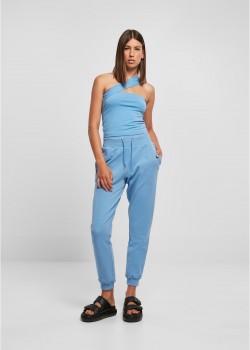 Дамско долнище в светлосин цвят Urban Classics Ladies High Waist Pants Дамско долнище в светлосин цвят Urban Classics Ladies High Waist Pants