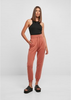 Дамско долнище в цвят праскова Urban Classics Ladies High Waist Pants Дамско долнище в цвят праскова Urban Classics Ladies High Waist Pants
