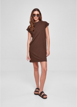 Дамска рокля в кафяв цвят Urban Classics Ladies Turtle Shoulder Dress Дамска рокля в кафяв цвят Urban Classics Ladies Turtle Shoulder Dress