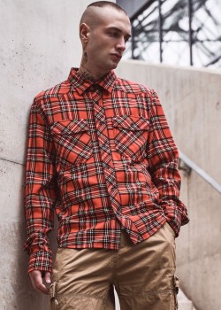 Мъжка карирана риза в червен цвят Brandit Check tartan Мъжка карирана риза в червен цвят Brandit Check tartan