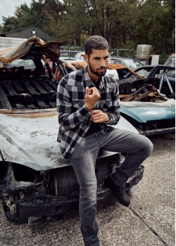 Мъжка карирана риза в черен цвят Brandit Check Shirt black/charcoal  Мъжка карирана риза в черен цвят Brandit Check Shirt black/charcoal