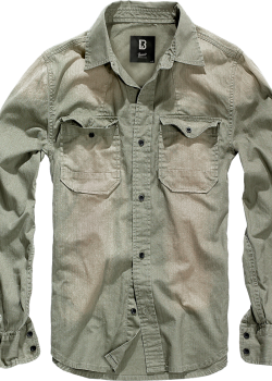 Мъжка риза дънкова в маслиненосив цвят Hardee Denim Мъжка риза дънкова в маслиненосив цвят Hardee Denim