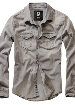 Мъжка дънкова риза в сив цвят Brandit Riley Denim Shirt grey   Мъжка дънкова риза в сив цвят Brandit Riley Denim Shirt grey