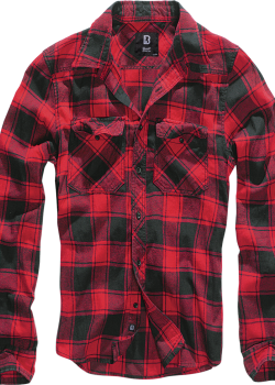 Мъжка карирана риза в червен цвят Brandit Check Shirt red/black Мъжка карирана риза в червен цвят Brandit Check Shirt red/black