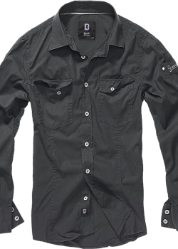 Мъжка риза в черен цвят Brandit Slim Fit black Мъжка риза в черен цвят Brandit Slim Fit black