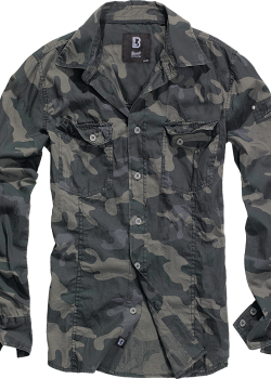 Мъжка риза в тъмен камуфлаж Brandit Slim Fit darkcamo Мъжка риза в тъмен камуфлаж Brandit Slim Fit darkcamo
