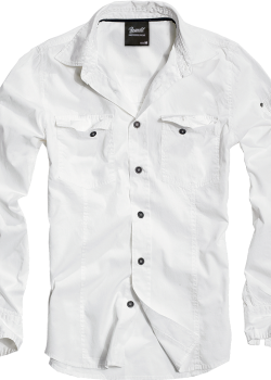 Мъжка риза в бял цвят Brandit Slim Fit white Мъжка риза в бял цвят Brandit Slim Fit white
