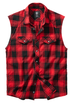 Мъжка риза без ръкави в червено каре Brandit Sleeveless red/black Мъжка риза без ръкави в червено каре Brandit Sleeveless red/black