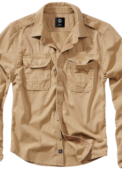 Мъжка риза в цвят камел Brandit Vintage Shirt Мъжка риза в цвят камел Brandit Vintage Shirt