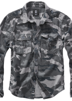 Мъжка риза в сив камуфлаж Brandit Vintage Shirt Мъжка риза в сив камуфлаж Brandit Vintage Shirt