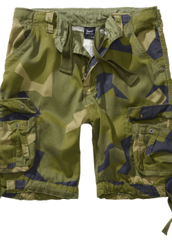 Мъжки къси карго панталони в зелен камуфлаж Brandit swedish camo M90 Мъжки къси карго панталони в зелен камуфлаж Brandit swedish camo M90