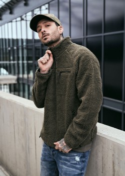 Мъжко яке от плюшен полар в цвят маслина Brandit Teddyfleece Troyer Мъжко яке от плюшен полар в цвят маслина Brandit Teddyfleece Troyer