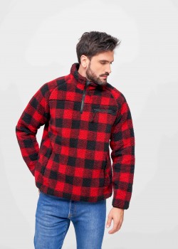 Мъжко яке от плюшен полар карирано Brandit Teddyfleece Troyer Мъжко яке от плюшен полар карирано Brandit Teddyfleece Troyer