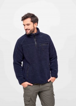 Мъжко яке от плюшен полар в тъмносин Brandit Teddyfleece Troyer Мъжко яке от плюшен полар в тъмносин Brandit Teddyfleece Troyer