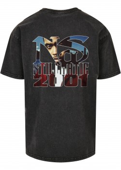 Мъжка тениска в черен цвят Mister Tee Nas Stillmatic Acid Washed Oversize Мъжка тениска в черен цвят Mister Tee Nas Stillmatic Acid Washed Oversize