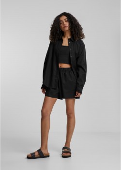 Дамски къси панталони в черен цвят Urban Classics Ladies Linen Mixed Boxer Shorts Дамски къси панталони в черен цвят Urban Classics Ladies Linen Mixed Boxer Shorts