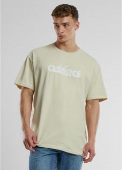 Мъжка тениска с лого цвят пясък Urban Classics Oversized Мъжка тениска с лого цвят пясък Urban Classics Oversized