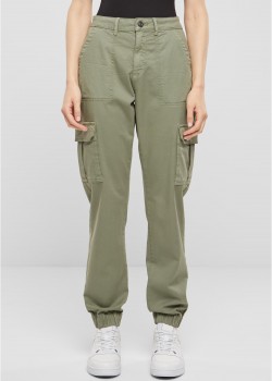 Дамски панталон в зелен цвят Urban Classics Ladies Pants Дамски панталон в зелен цвят Urban Classics Ladies Pants