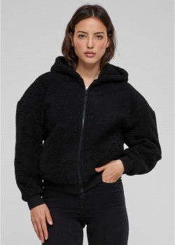 Дамски суичър в черно Urban Classics Oversized Sherpa Zip Дамски суичър в черно Urban Classics Oversized Sherpa Zip