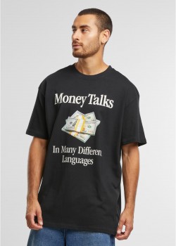 Мъжка черна тениска Urban Classics Money Talks Oversize Мъжка черна тениска Urban Classics Money Talks Oversize