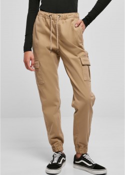 Дамски пантлон в бежово Urban Classics High Waist Cargo Comfort Jogging Дамски пантлон в бежово Urban Classics High Waist Cargo Comfort Jogging