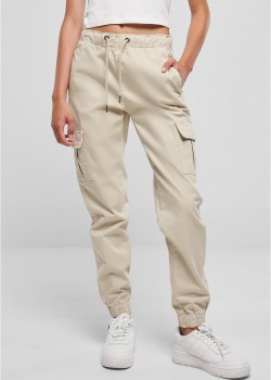 Дамски пантлон в светлобежово Urban Classics High Waist Cargo Comfort Jogging Дамски пантлон в светлобежово Urban Classics High Waist Cargo Comfort Jogging
