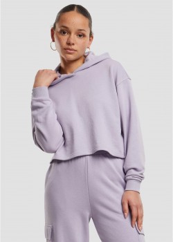 Дамски къс суичър Urban Classics Terry Hoodie dustylilac Дамски къс суичър Urban Classics Terry Hoodie dustylilac