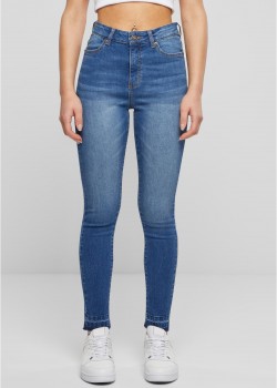 Дамски дънки с висока талия Urban Classics Open Hem blue washed Дамски дънки с висока талия Urban Classics Open Hem blue washed
