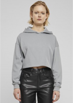Дамски къс суичър Urban Classics Terry Hoodie lightasphalt Дамски къс суичър Urban Classics Terry Hoodie lightasphalt