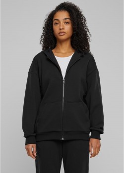 Дамски суичър в черно Urban Classics Cozy Oversized Zip Дамски суичър в черно Urban Classics Cozy Oversized Zip