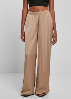 Дамски сатенен панталон в бежов цвят Urban Classics Ladies Satin Pants Дамски сатенен панталон в бежов цвят Urban Classics Ladies Satin Pants