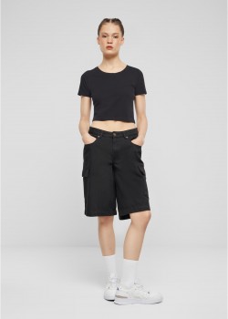 Дамски къси панталони в черен цвят Urban Classics Ladies Cotton Cargo Bermuda Дамски къси панталони в черен цвят Urban Classics Ladies Cotton Cargo Bermuda