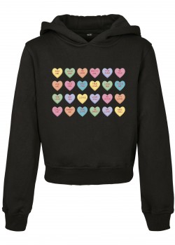 Детски суичър в черен цвят Mister Tee Sweet Heart Candy Cropped 