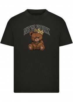Детска Тениска Kids NY Crowned Bear Tee black 158/164 Детска Тениска Kids NY Crowned Bear Tee black 158/164