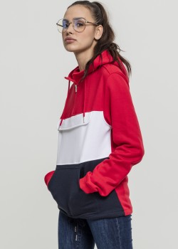Суичър Ladies Color Block Sweat Pull Over Hoody firered/navy/white XS Суичър Ladies Color Block Sweat Pull Over Hoody firered/navy/white XS