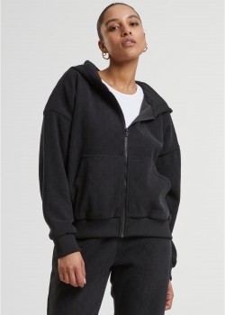 Суичър Ladies Jacquard Velvet Oversized Zip Hoody black XXL Суичър Ladies Jacquard Velvet Oversized Zip Hoody black XXL