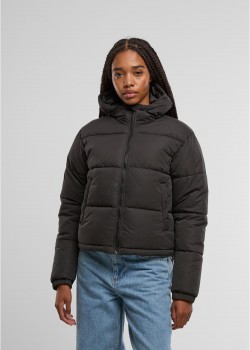 Суичър Ladies Peached Puffer Jacket With Hood black XXL Суичър Ladies Peached Puffer Jacket With Hood black XXL
