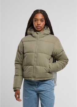 Суичър Ladies Peached Puffer Jacket With Hood paleolive XXL Суичър Ladies Peached Puffer Jacket With Hood paleolive XXL