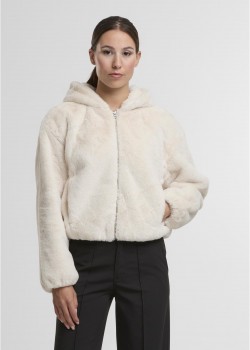 Суичър Ladies Full Zip Faux Fur Hoodie whitesand XS Суичър Ladies Full Zip Faux Fur Hoodie whitesand XS