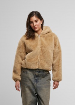Суичър Ladies Full Zip Faux Fur Hoodie wetsand XS Суичър Ladies Full Zip Faux Fur Hoodie wetsand XS